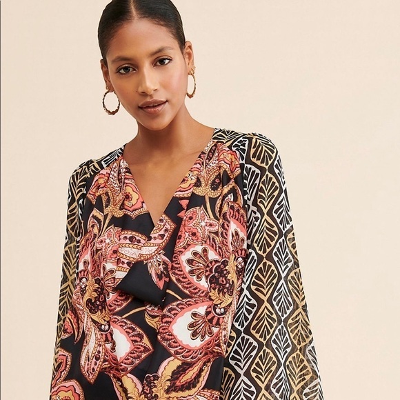 Free People Aleena Printed Blouse Top - Picture 4 of 17